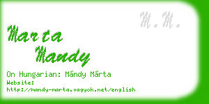 marta mandy business card